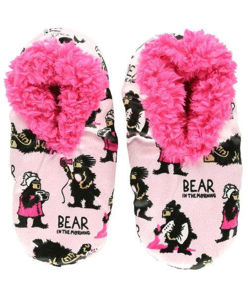 Lazy One Bear In The Morning Fuzzy Feet Slipper