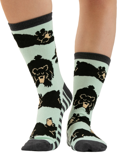 lazy one Bearly Awake Crew Sock