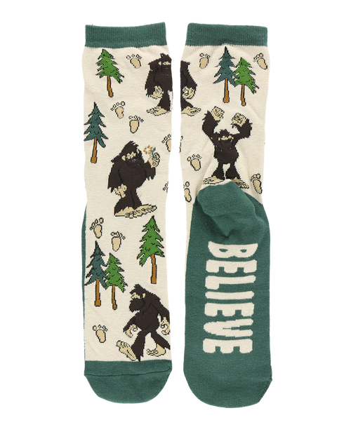 Lazy One Believe Bigfoot Crew Sock