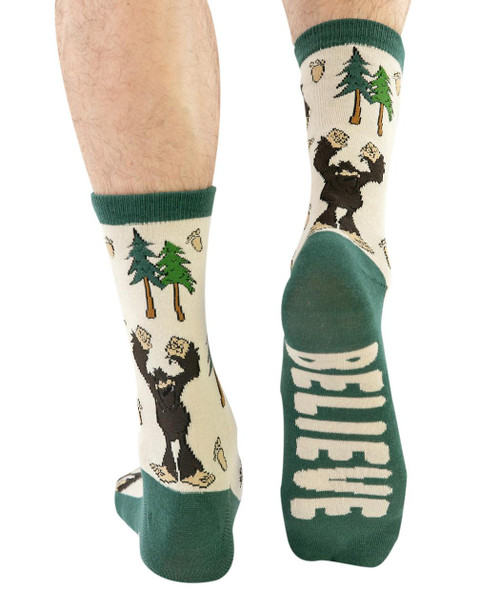 Lazy One Believe Bigfoot Crew Sock