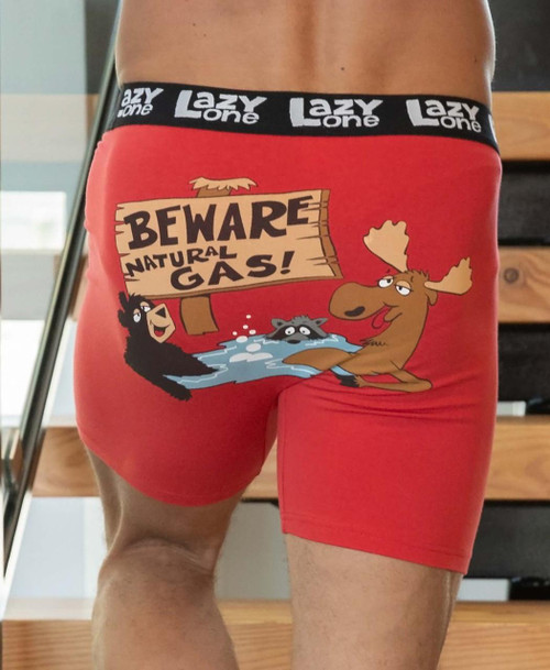 Lazy One Beware Of Natural Gas Men's Boxer Briefs