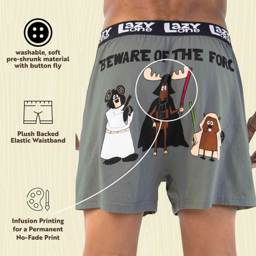 Lazy One Beware Of The Force Men's Funny Boxer