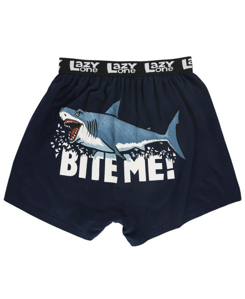 Lazy One Bite Me Men's Shark Funny Boxers