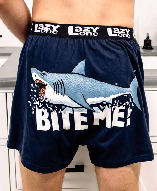 Lazy One Bite Me Men's Shark Funny Boxers