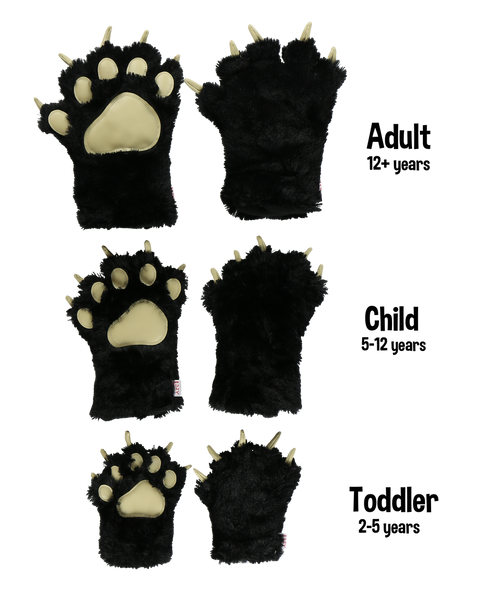 Lazy One Black Bear Kid And Adult Paw Mitt