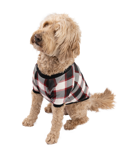 Lazy One Black Plaid Dog Shirt