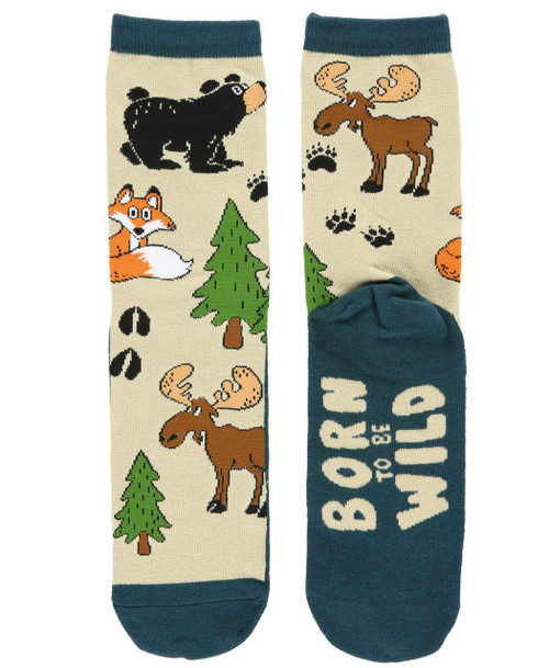 lazy one Born Wild Dark Blue Crew Sock
