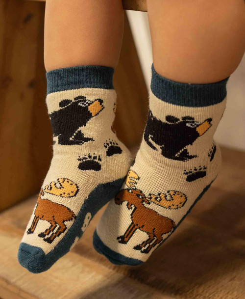 Lazy One Born Wild Dark Blue Infant Sock