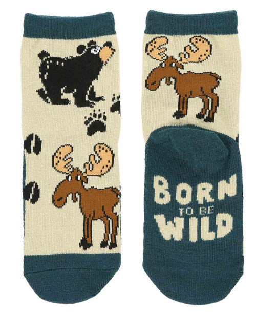 lazy one Born Wild Dark Blue Infant Sock