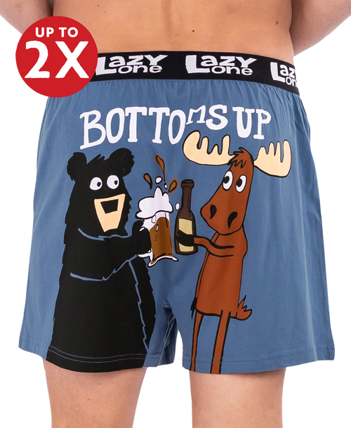 lazy one Bottoms Up Men's Funny Boxer