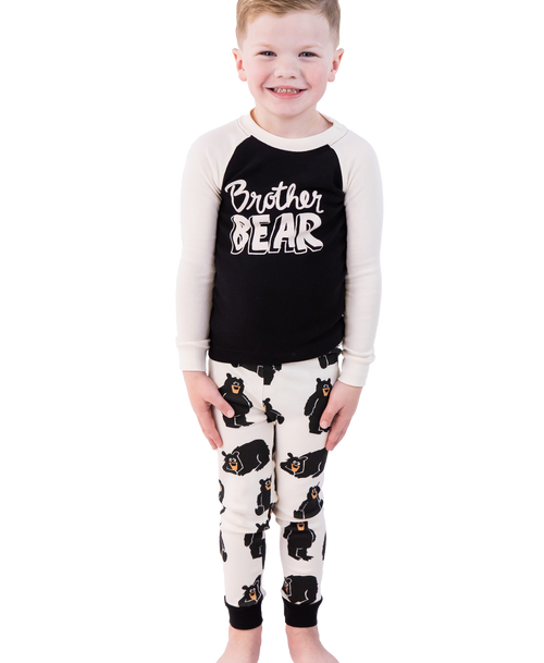 lazy one Brother Bear Kid's Long Sleeve PJ's