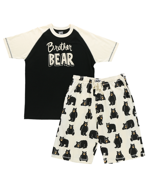 Lazy One Brother Bear Men's Pajama Short Set