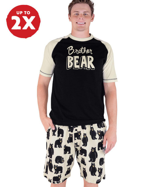 lazy one Brother Bear Men's Pajama Short Set