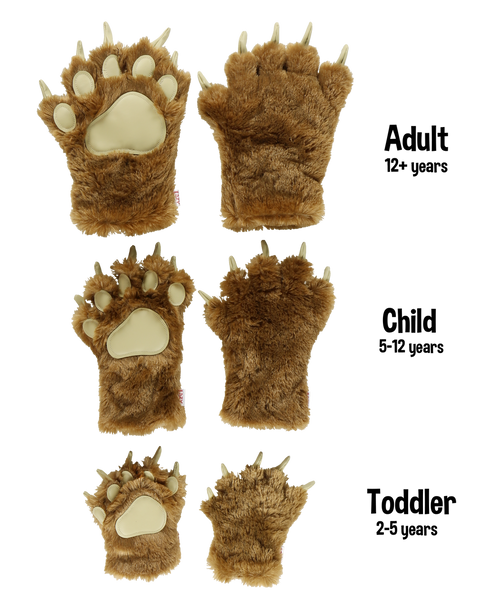 Lazy One Brown Bear Kid And Adult Paw Mitt