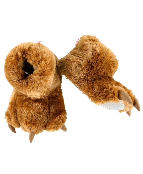 Lazy One Brown Bear Kid And Adult Paw Slipper