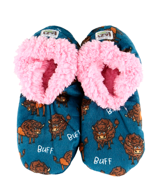 lazy one Buff Buffalo Fuzzy Feet Slippers