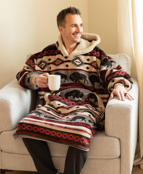 Lazy One Buffalo Fair Isle Blanket Hoodie
