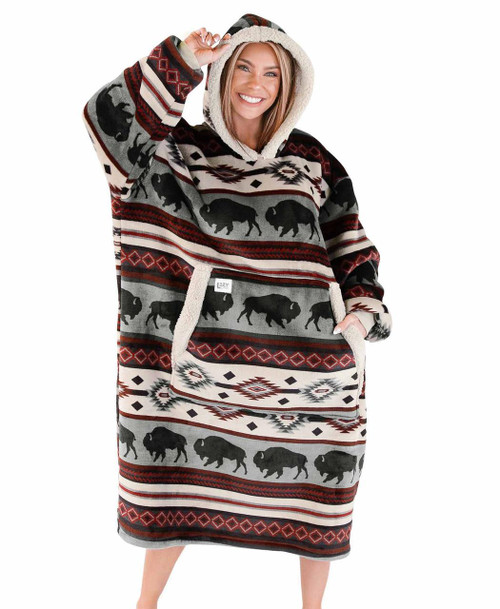 lazy one Buffalo Fair Isle Blanket Hoodie