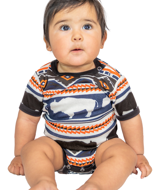 lazy one Buffalo Fair Isle Infant Creeper Onesie