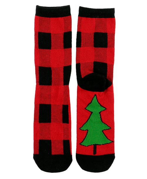 Lazy One Buffalo Plaid Crew Sock