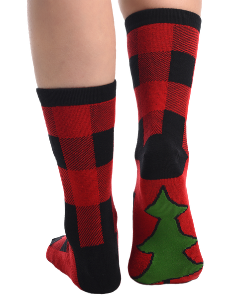 lazy one Buffalo Plaid Crew Sock
