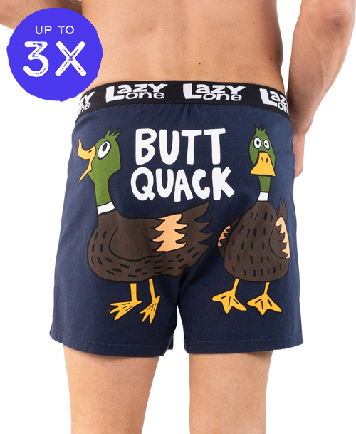 lazy one Butt Quack Men's Duck Funny Boxer