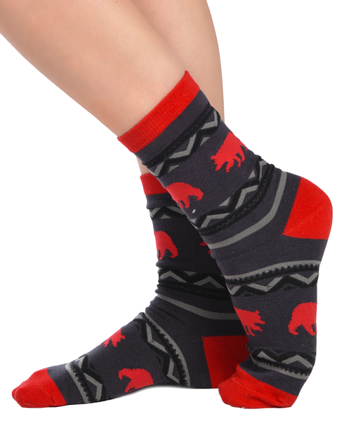 Lazy One Cabin Bear Crew Sock