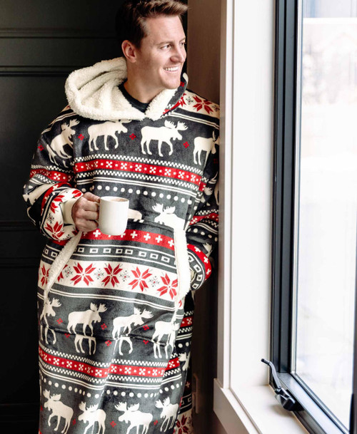 Lazy One Cabin Fair Isle Blanket Hoodie