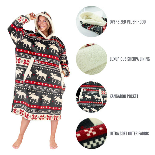 Lazy One Cabin Fair Isle Blanket Hoodie