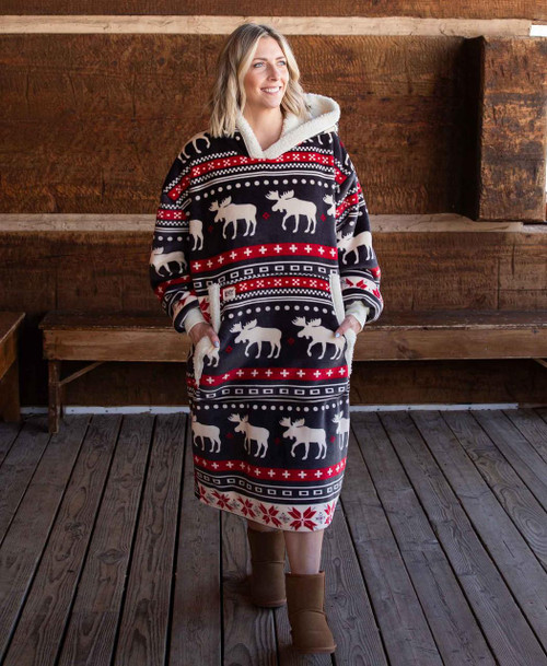 Lazy One Cabin Fair Isle Blanket Hoodie
