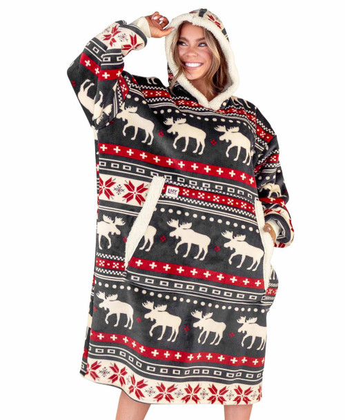 lazy one Cabin Fair Isle Blanket Hoodie