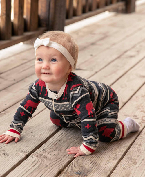 Lazy One Cabin Moose Infant Union Suit