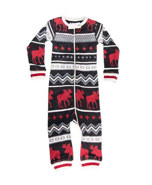 Lazy One Cabin Moose Infant Union Suit