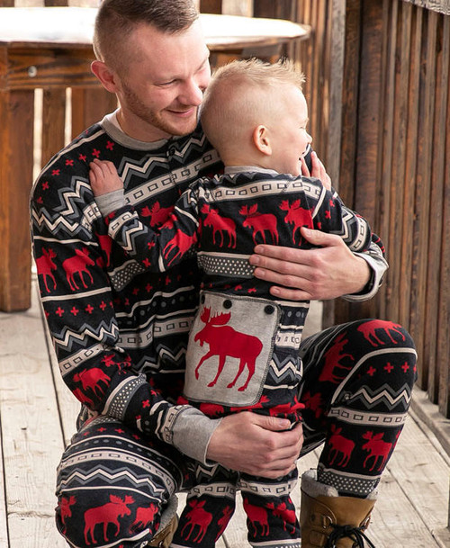 Lazy One Cabin Moose Kid Onesie Flapjack