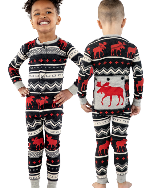 lazy one Cabin Moose Kid Onesie Flapjack