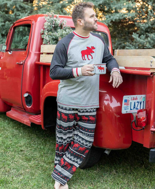 Lazy One Cabin Moose Men's PJ Set