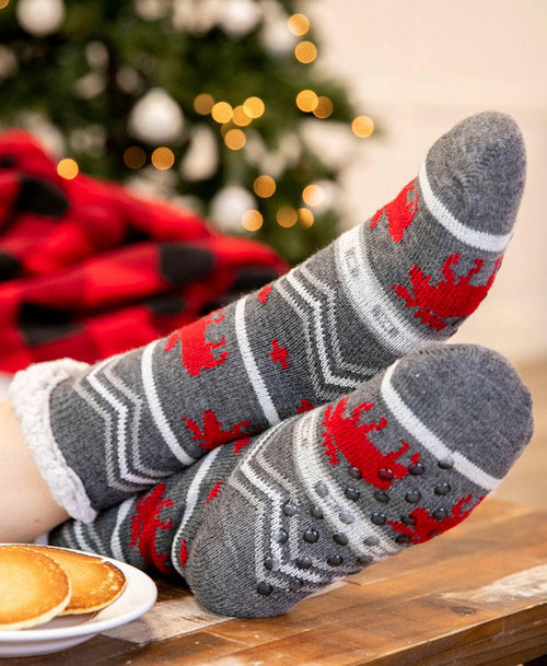 Lazy One Cabin Moose Plush Sock