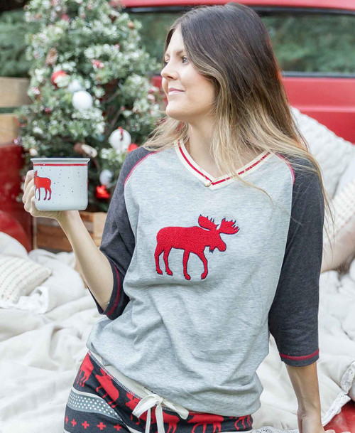 Lazy One Cabin Moose Women's Tall Tee