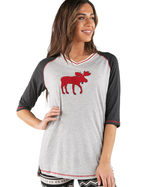 lazy one Cabin Moose Women's Tall Tee