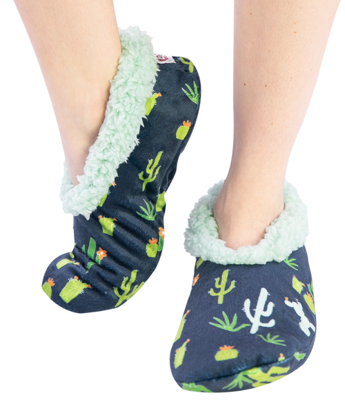 lazy one Cactus Blue Fuzzy Feet Slipper