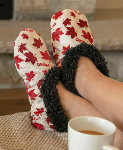 Lazy One Canada Eh? Fuzzy Feet Slipper