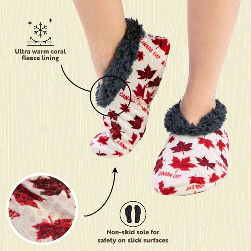Lazy One Canada Eh? Fuzzy Feet Slipper