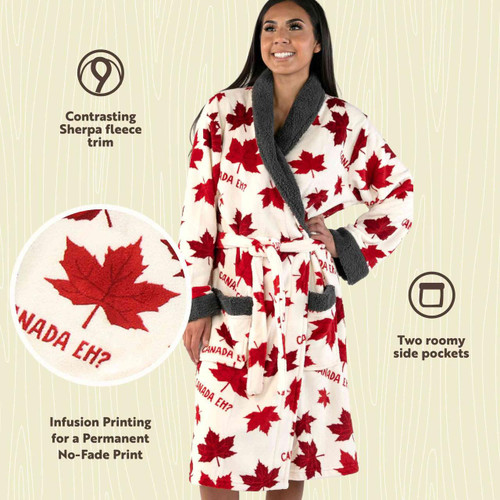 Lazy One Canada Eh? Women's Bathrobe