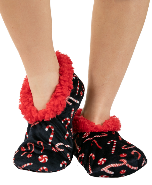 lazy one Candy Cane Fuzzy Feet Slipper