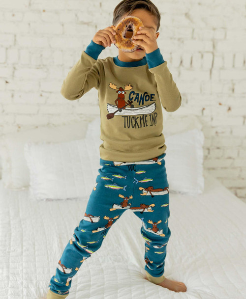 Lazy One Canoe Tuck Me In Kid's Long Sleeve PJ's