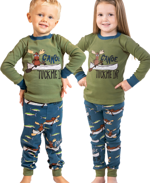 lazy one Canoe Tuck Me In Kid's Long Sleeve PJ's