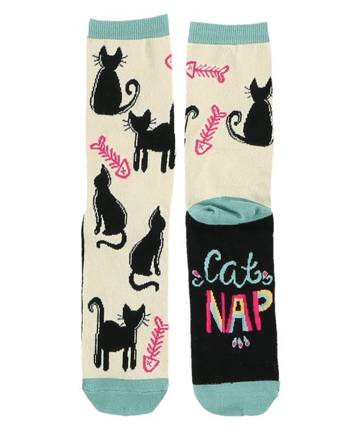 Lazy One Cat Nap Crew Socks