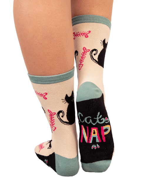 Lazy One Cat Nap Crew Socks