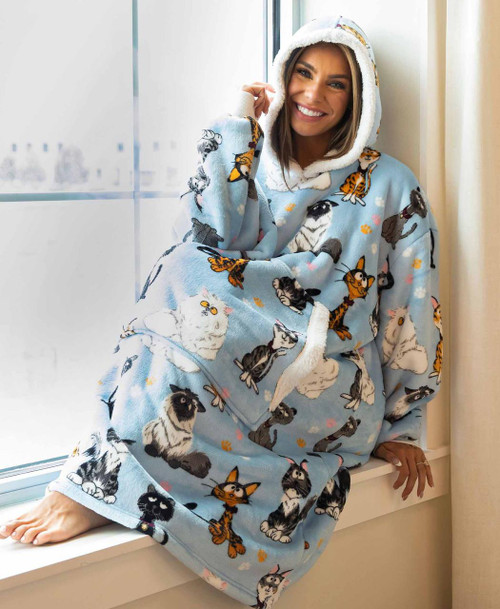Lazy One Cattitude Blanket Hoodie