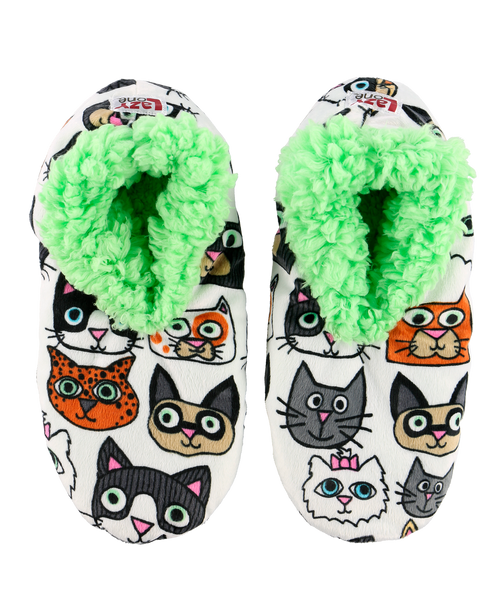 Lazy One Cattitude Cat Fuzzy Feet Slipper